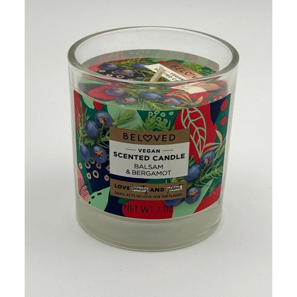 Beloved Balsam & Bergamot 1-Wick Soy Candle 7oz NWT Vegan